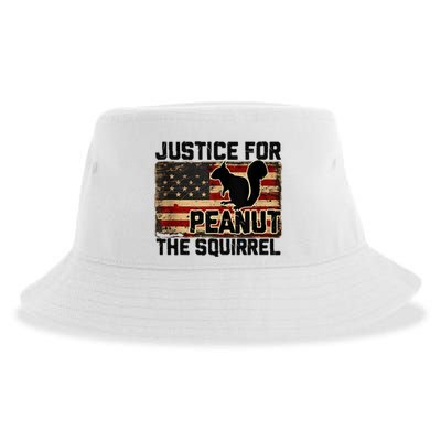 Justice For Peanut The Squirrel Vintage Usa Flag Sustainable Bucket Hat