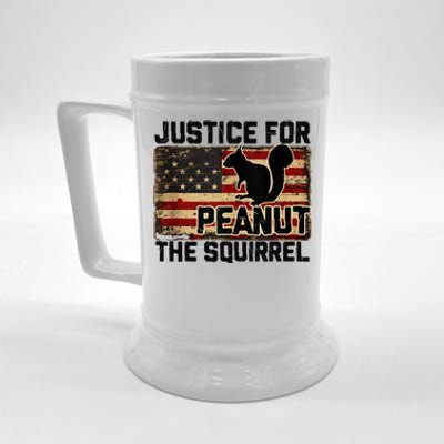 Justice For Peanut The Squirrel Vintage Usa Flag Beer Stein