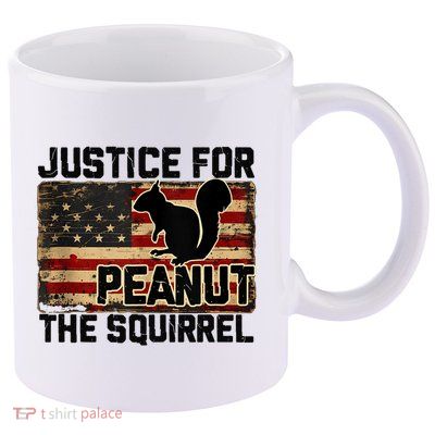 Justice For Peanut The Squirrel Vintage Usa Flag 11oz C Handle Ceramic Mug