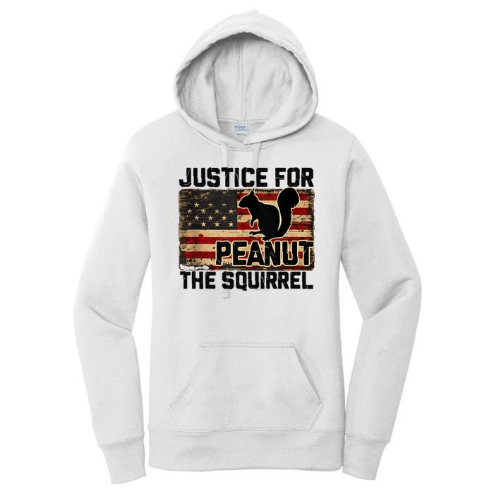 Justice For Peanut The Squirrel Vintage Usa Flag Women's Pullover Hoodie