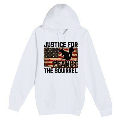 Justice For Peanut The Squirrel Vintage Usa Flag Premium Pullover Hoodie