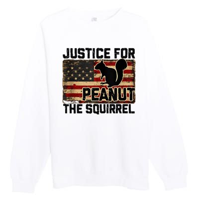 Justice For Peanut The Squirrel Vintage Usa Flag Premium Crewneck Sweatshirt