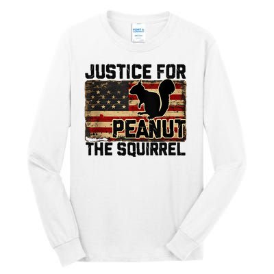 Justice For Peanut The Squirrel Vintage Usa Flag Tall Long Sleeve T-Shirt