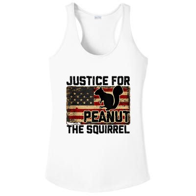 Justice For Peanut The Squirrel Vintage Usa Flag Ladies PosiCharge Competitor Racerback Tank