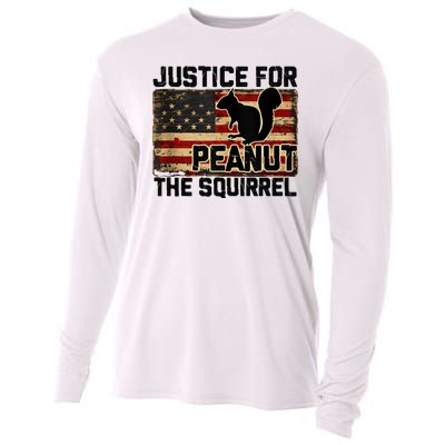 Justice For Peanut The Squirrel Vintage Usa Flag Cooling Performance Long Sleeve Crew