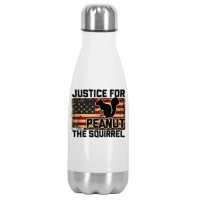 Justice For Peanut The Squirrel Vintage Usa Flag Stainless Steel Insulated Water Bottle