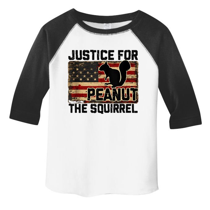 Justice For Peanut The Squirrel Vintage Usa Flag Toddler Fine Jersey T-Shirt