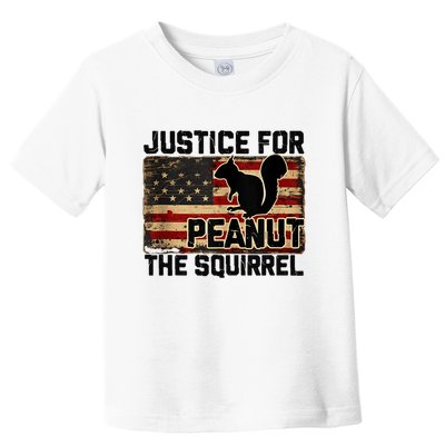 Justice For Peanut The Squirrel Vintage Usa Flag Toddler T-Shirt