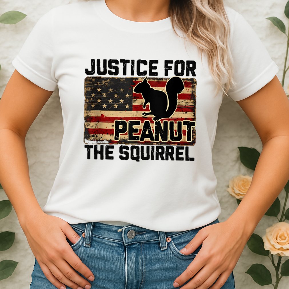 Justice For Peanut The Squirrel Vintage Usa Flag Womens T-Shirt