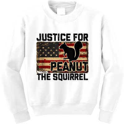 Justice For Peanut The Squirrel Vintage Usa Flag Kids Sweatshirt