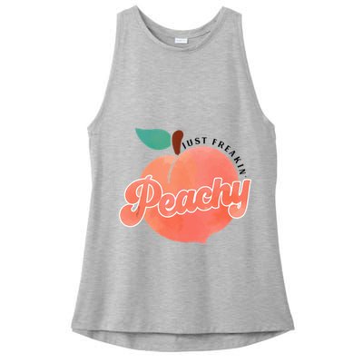 Just Freakin Peachy Hippie Summer Apparel Tee Gift Ladies PosiCharge Tri-Blend Wicking Tank