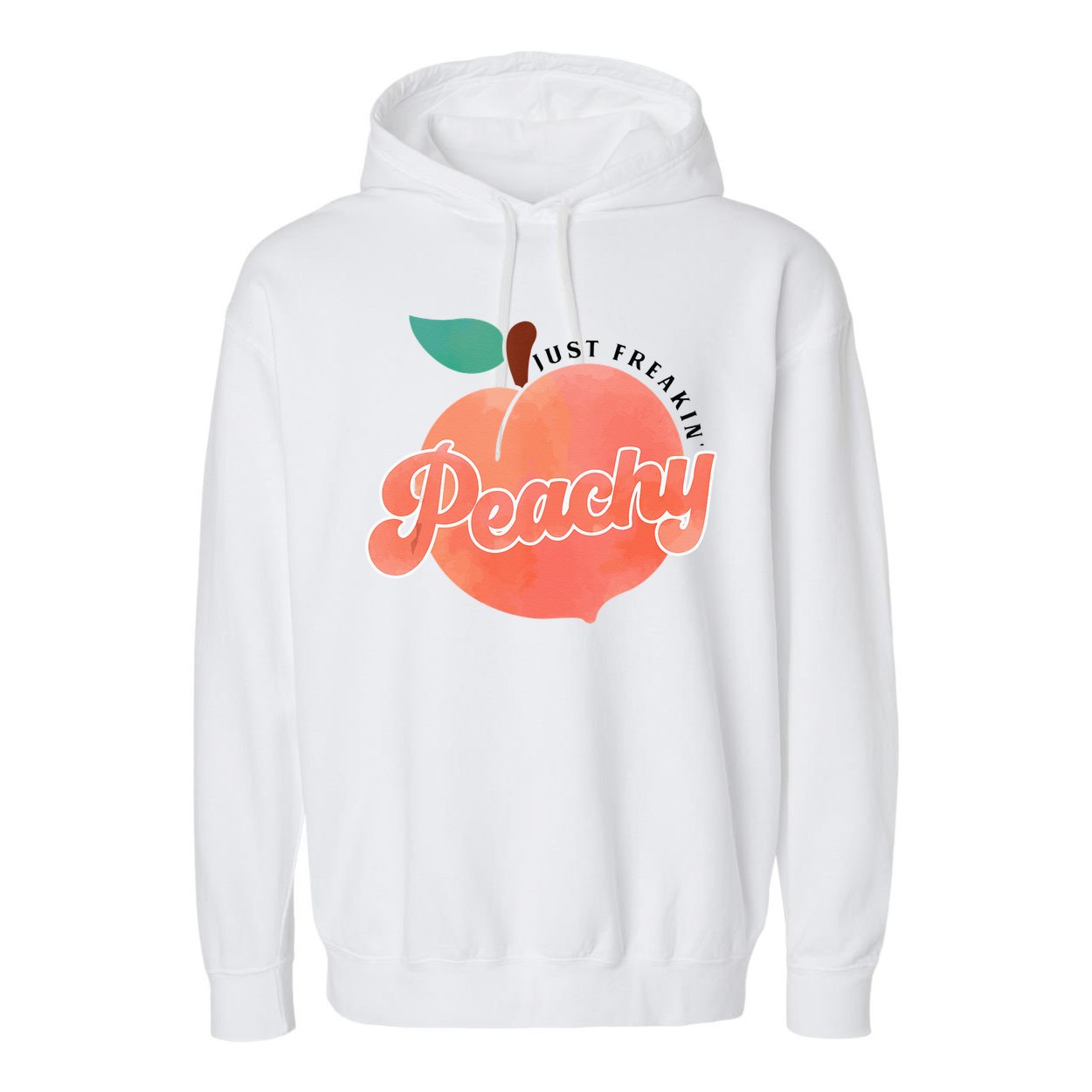 Just Freakin Peachy Hippie Summer Apparel Tee Gift Garment-Dyed Fleece Hoodie