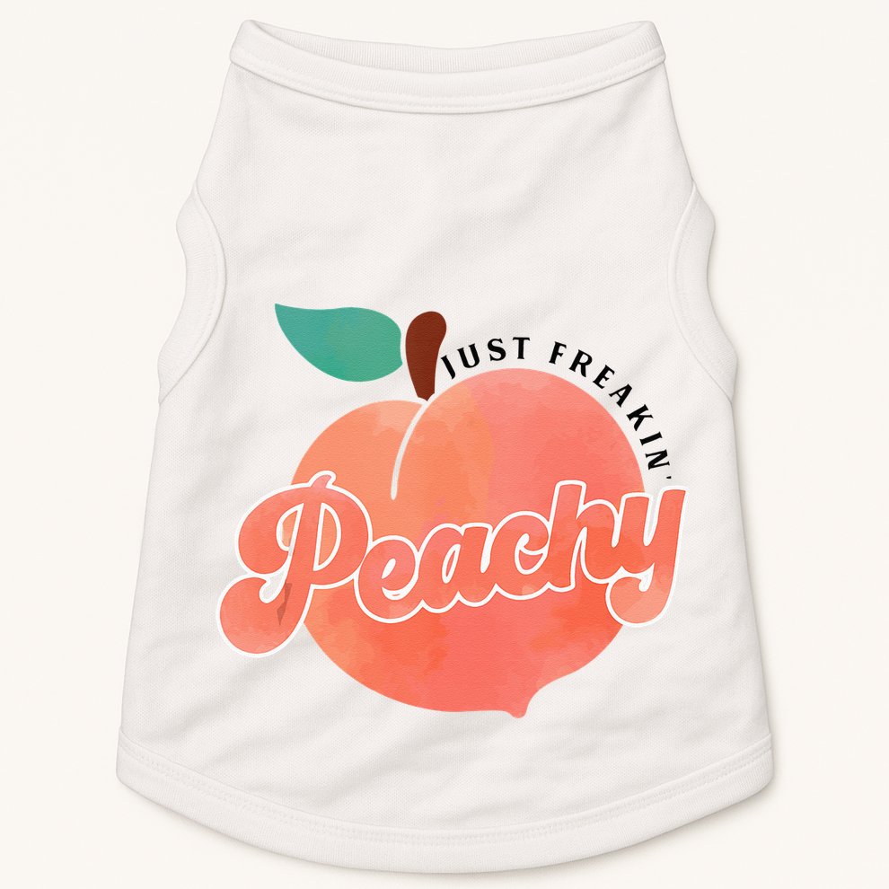 Just Freakin Peachy Hippie Summer Apparel Tee Gift Doggie Tank