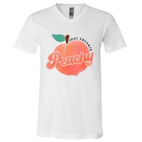 Just Freakin Peachy Hippie Summer Apparel Tee Gift V-Neck T-Shirt