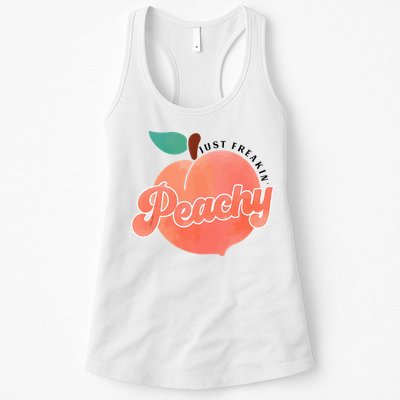 Just Freakin Peachy Hippie Summer Apparel Tee Gift Womens Tank Top
