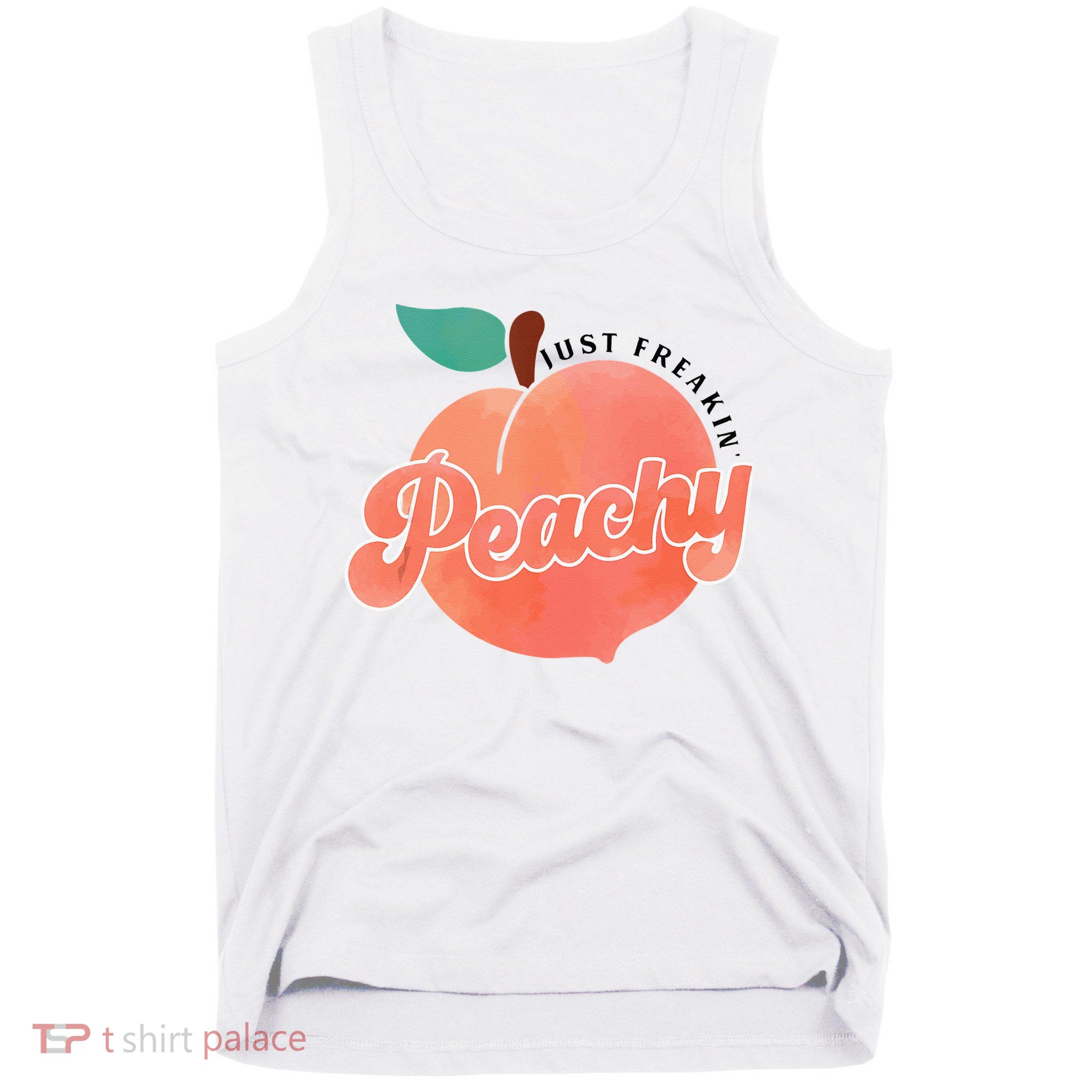 Just Freakin Peachy Hippie Summer Apparel Tee Gift Tank Top