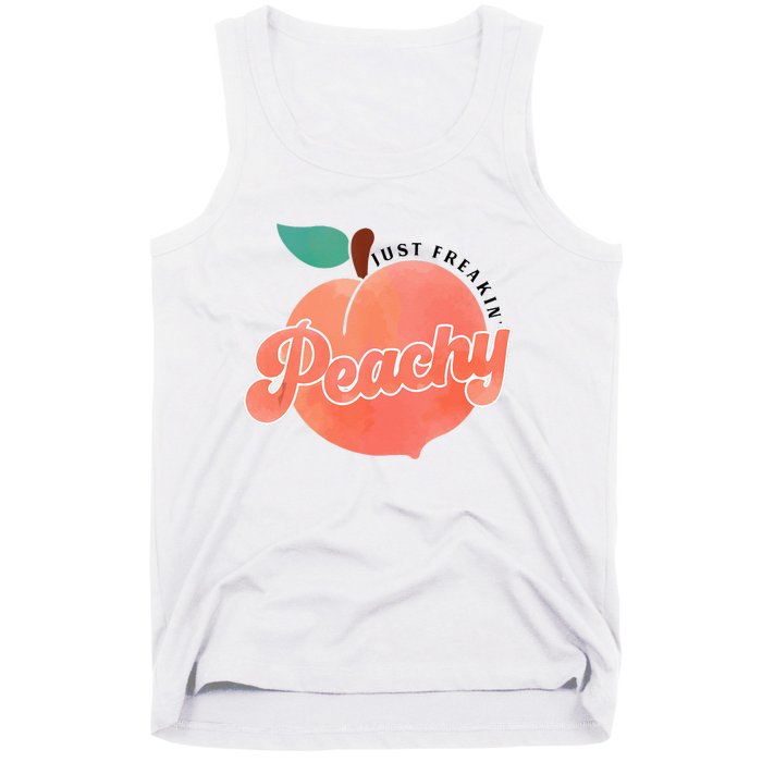 Just Freakin Peachy Hippie Summer Apparel Tee Gift Tank Top