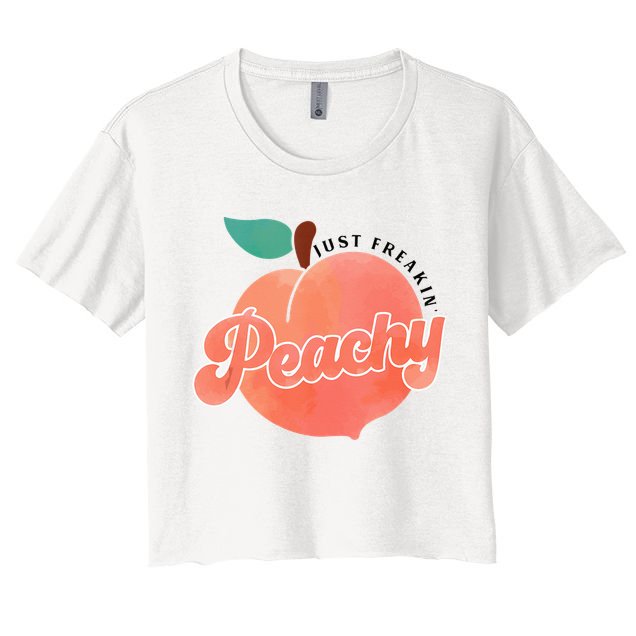 Just Freakin Peachy Hippie Summer Apparel Tee Gift Crop Top