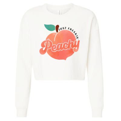 Just Freakin Peachy Hippie Summer Apparel Tee Gift Cropped Pullover Crew