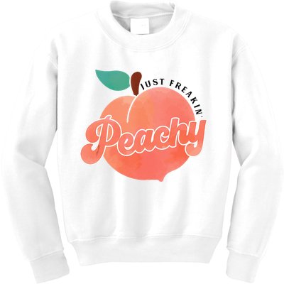 Just Freakin Peachy Hippie Summer Apparel Tee Gift Kids Sweatshirt