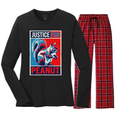 Justice For Peanut The Squirrel P’Nut Pnut Squirrel T Min Women's Long Sleeve Flannel Pajama Set 