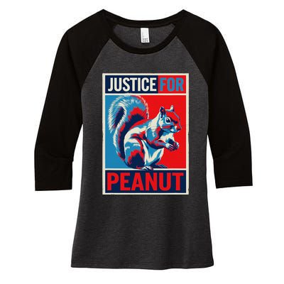 Justice For Peanut The Squirrel P’Nut Pnut Squirrel T Min Women's Tri-Blend 3/4-Sleeve Raglan Shirt