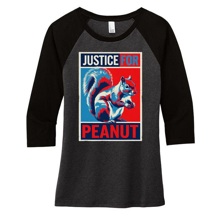 Justice For Peanut The Squirrel P’Nut Pnut Squirrel T Min Women's Tri-Blend 3/4-Sleeve Raglan Shirt