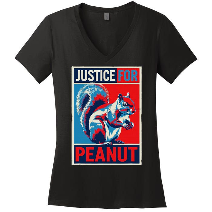 Justice For Peanut The Squirrel P’Nut Pnut Squirrel T Min Women's V-Neck T-Shirt