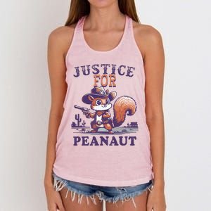 Justice For Peanut Squirrel Cowboy Peanut Squirrel Women's Knotted Racerback Tank