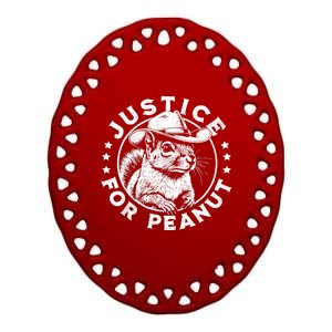 Justice For Peanut The Squirrel P’Nut Pnut Peanut Squirrel Ceramic Oval Ornament