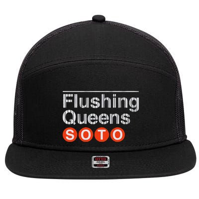 Juan Flushing Queens Platform Sign 7 Panel Mesh Trucker Snapback Hat