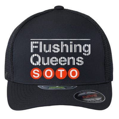 Juan Flushing Queens Platform Sign Flexfit Unipanel Trucker Cap