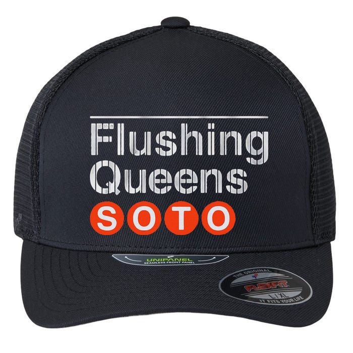 Juan Flushing Queens Platform Sign Flexfit Unipanel Trucker Cap