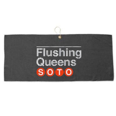 Juan Flushing Queens Platform Sign Large Microfiber Waffle Golf Towel