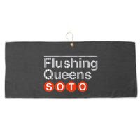 Juan Flushing Queens Platform Sign Large Microfiber Waffle Golf Towel