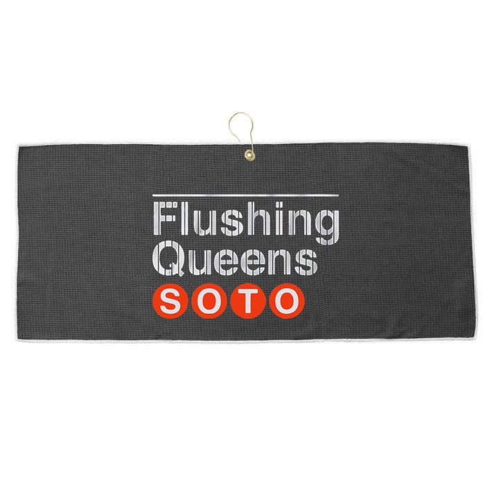 Juan Flushing Queens Platform Sign Large Microfiber Waffle Golf Towel