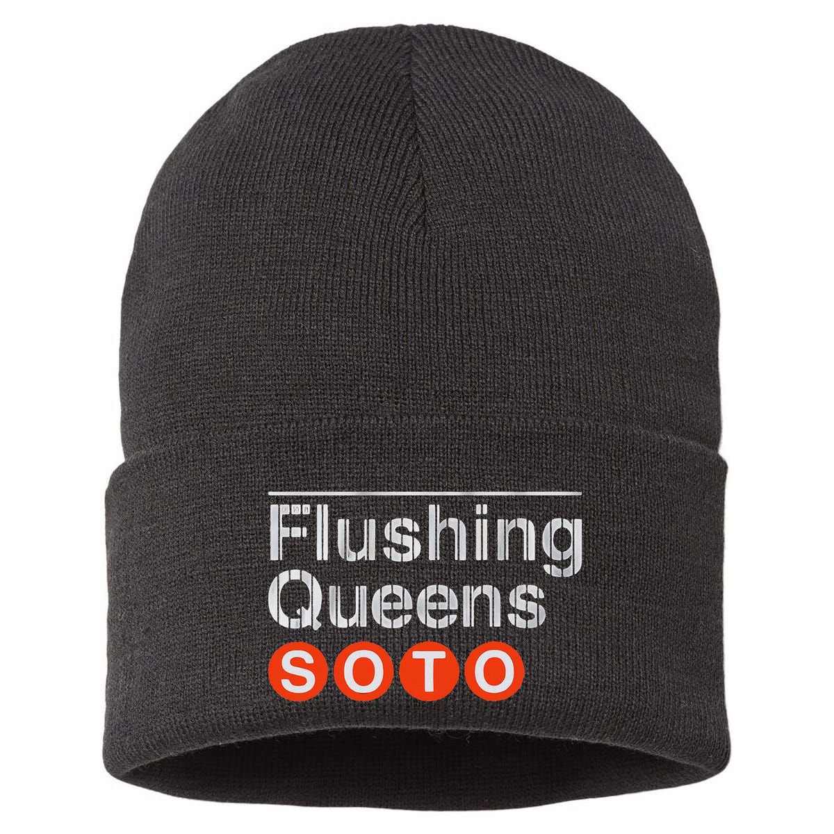 Juan Flushing Queens Platform Sign Sustainable Knit Beanie