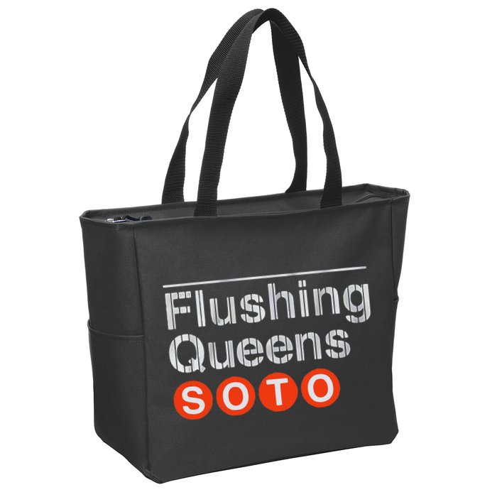 Juan Flushing Queens Platform Sign Zip Tote Bag
