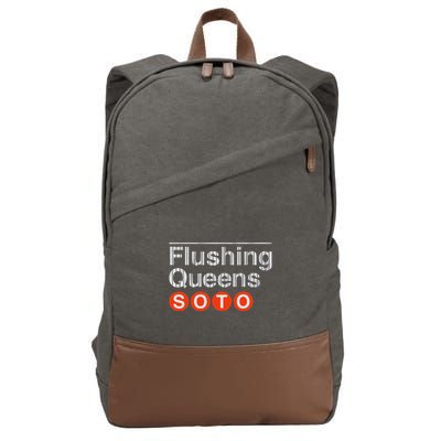 Juan Flushing Queens Platform Sign Cotton Canvas Backpack