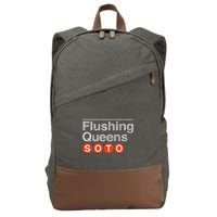 Juan Flushing Queens Platform Sign Cotton Canvas Backpack