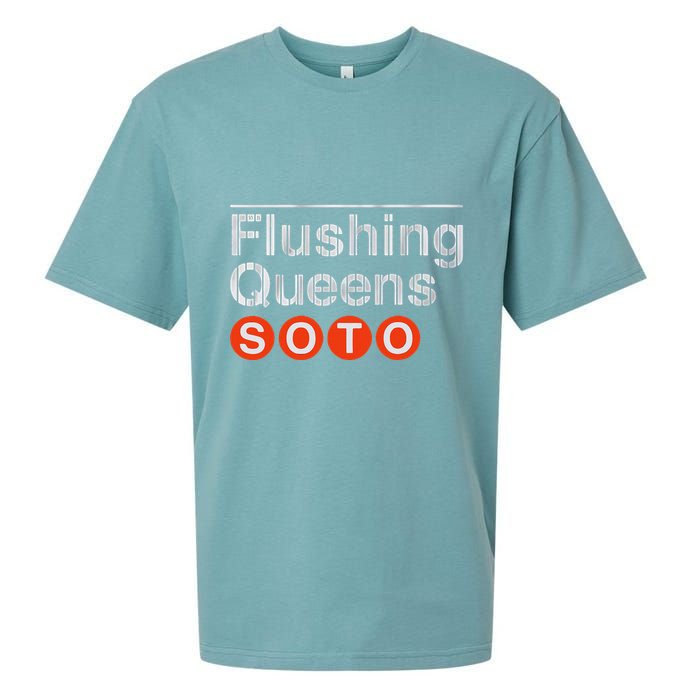Juan Flushing Queens Platform Sign Sueded Cloud Jersey T-Shirt