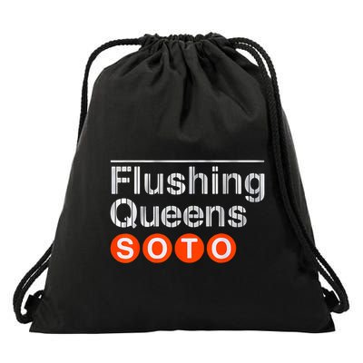Juan Flushing Queens Subway Platform Sign Drawstring Bag