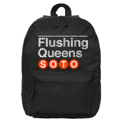 Juan Flushing Queens Subway Platform Sign 16 in Basic Backpack