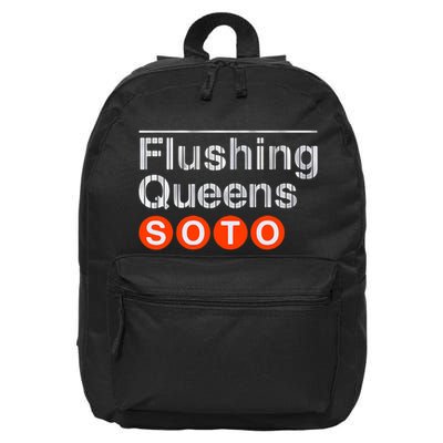 Juan Flushing Queens Subway Platform Sign 16 in Basic Backpack
