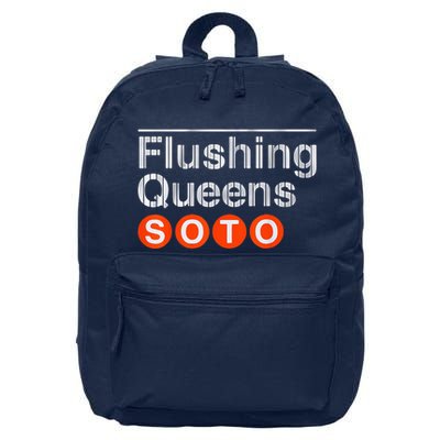 Juan Flushing Queens So To Subway Platform Sign 16 in Basic Backpack
