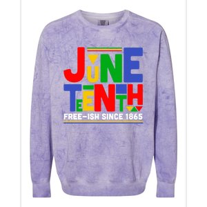 Juneteenth Freegiftish Since 1865 Melanin Black History African Cute Gift Colorblast Crewneck Sweatshirt