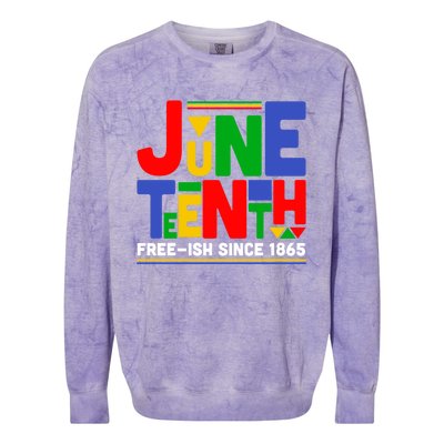 Juneteenth Freegiftish Since 1865 Melanin Black History African Cute Gift Colorblast Crewneck Sweatshirt