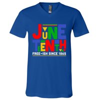 Juneteenth Freegiftish Since 1865 Melanin Black History African Cute Gift V-Neck T-Shirt