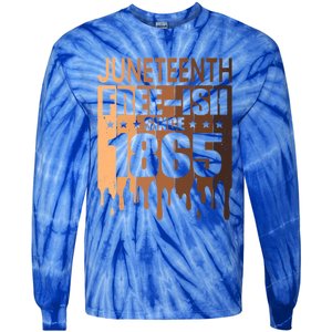 Juneteenth Freegiftish Since 1865 Melanin Black History Cute Gift Tie-Dye Long Sleeve Shirt