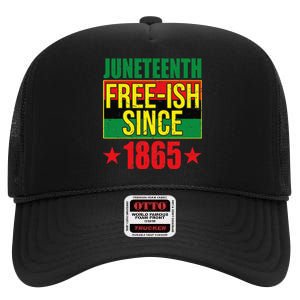 Juneteeth Freeish Since 1865 Black History AfroAmerican High Crown Mesh Back Trucker Hat